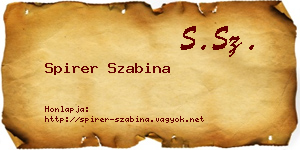 Spirer Szabina névjegykártya